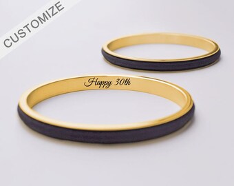 Engraved Hair Elastic Bracelet Cuff Hair Tie Bracelet Holder Custom Birthday Bracelet Gold Plated Anniversary Graduation Gift
