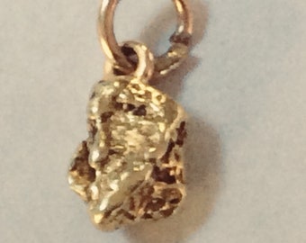22K yellow Yukon gold nugget charm vintage antique # G 122