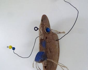 face wood Driftwood wire and wood beads