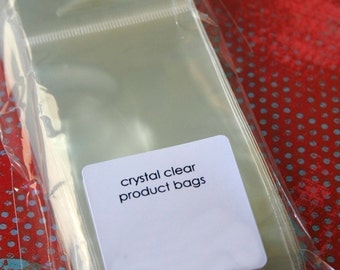 QTY 100 Ultra Clear Bags - Acid and Lignin Free - 2.5 inch x 3.5 inch plus Hanging Tab