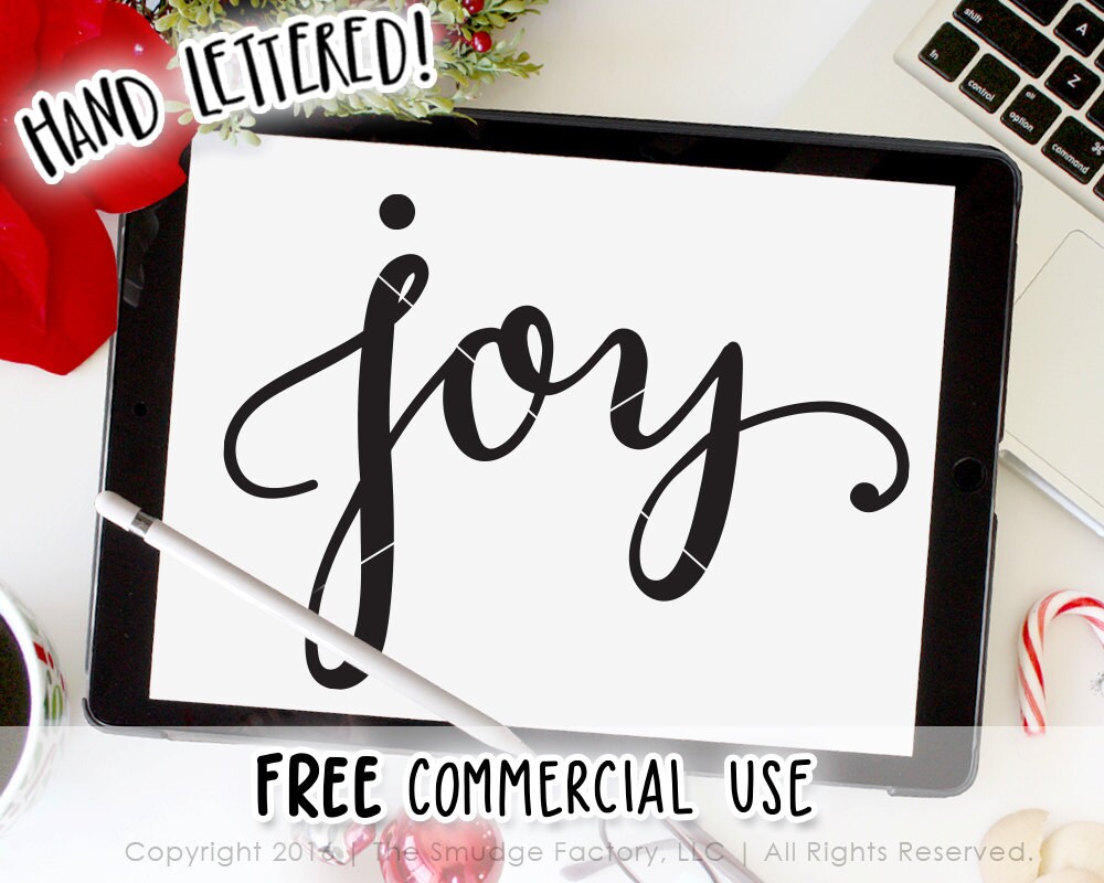 Joy SVG Cut File, Hand Lettered, Silhouette, Cricut ...