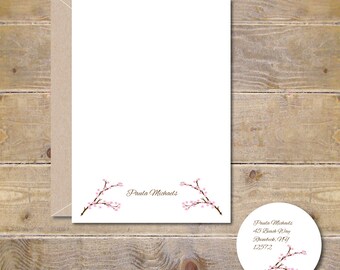 Cherry Blossom Note Cards, Cherry Blossoms Thank You Notes, Note Cards, Cherry Blossoms, Cherry Blossom Stationery