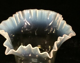 Antique Lamp Shade Art Nouveau Art Glass Lamp Shade Gorgeous muted Sea Green