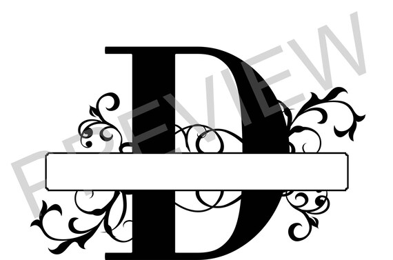 Download Split Monogram SVG Letter D Regal Split Alphabet Vector