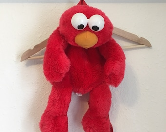 Elmo Backpack, vintage 90s Elmo backpack, stuffed animal backpack