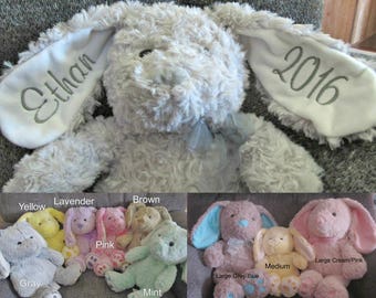 Personalized Bunny, Plush Bunny, Monogrammed Easter Rabbit, Plush Easter Rabbit, Easter Gift, Embroidered Bunny, Baby Gift