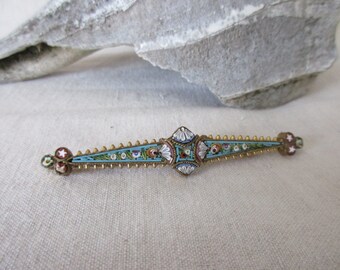 Victorian Micromosaic Bar Pin