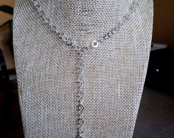 Druzy Sterling Silver Y Necklace