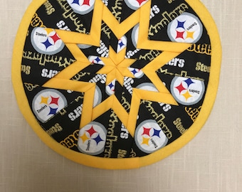 Steelers Quilted Hot Pad or Trivet, Folded Star