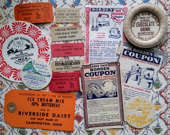 14 pc Vintage Dairy Ephemera Pack | LIMITED SUPPLY