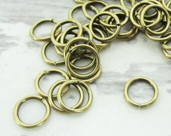 100pcs, 6mm Brass Jump Rings, 20ga, Oxidized Brass Jump Rings, Antique Gold Jumprings, Connectors, Round Jump Rings, Open Jumprings