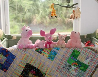 Baby Quilt Pastel Plaids and 9 Block Fun