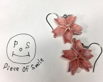 origami earrings Sakura Pink cherry blossom