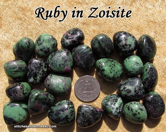 Ruby in Zoisite (medium) tumbled stone for crystal healing