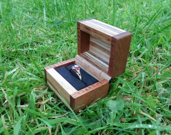 Hand Crafted Wooden Ring Box - Proposal - Engagement - Wedding - Ring Bearer - Wooden Hinge - Wood - Gift - Present - Marry Me?