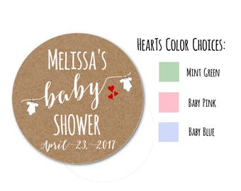 Baby Shower Stickers, Baby Shower Labels, Custom Stickers Set of 24