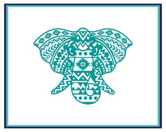 Aztec Elephant Decal - Elephant Decal - Aztec Decal - Aztec Elephant Car Decal - Window Decal - Laptop Decal- Elephant Car Decal - Boho