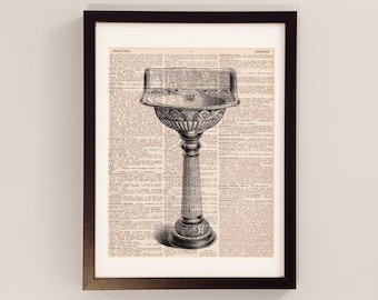 Vintage Sink Dictionary Art Print - Plumbing Art - Gift For Plumber - Print on Vintage Dictionary Paper - Victorian Pedestal Sink Art