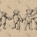 Teddy Bears family Vintage image Instant Download printable clipart digital graphic for scrapbooking, kraft, burlap, mail art etc HQ 300dpi