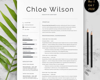 Professional Resume Template for Word, 2 Page Resume Template, Modern Resume Design