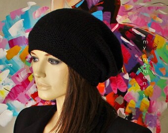 CAP slouch Merino blak Knit Hat