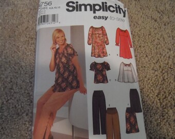 Simplicity 5756 Misses Maternity Dress, Top, Skirt, and Pants Sizes 6-12