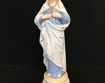 Bisque Madonna Figurine