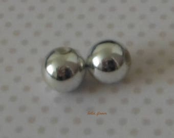 Silver plastic round 10mm