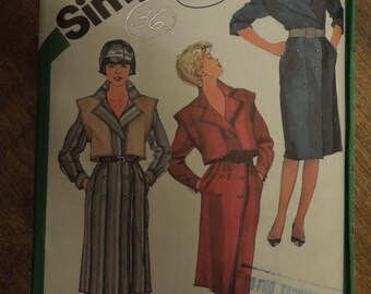 Simplicity 6592, size 8, dress, vest, UNCUT sewing pattern, craft supplies,