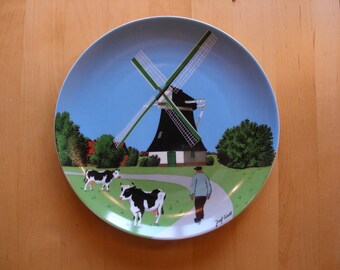Vintage set of wall plates, the four elements, German porcelain