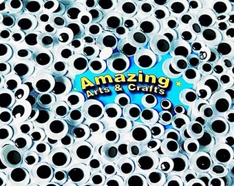 500 Wiggle Googly Wiggly Craft Google Eyes Black Assorted 10mm 12mm 15mm