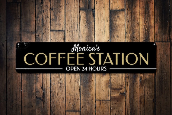 Coffee Station Sign Open 24 Hours Sign Java Kitchen Decor   Il 570xN.986903867 Grec 