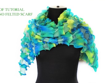 Nuno Felted Scarf PDF Tutorial DIY By FeltedPleasure Instruction With Photo