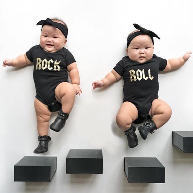 Twin Baby Gift Twins Matching Outfit Twin Bodysuits Rock