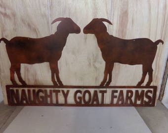 metal sign goat farm custom goats sheep cow