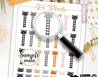 Cat Stickers, Printable Stickers, Cat Planner Stickers, Scrapbooking Stickers