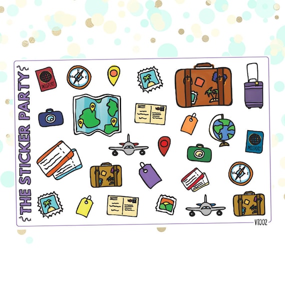 Travel Vacation Planner Stickers