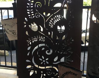 Swirls and Flowers Privacy Screen