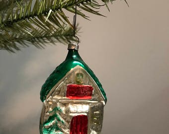Vintage Christmas Cottage Ornament