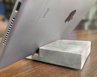 Concrete iPad stand, iPad holder, iPad charging station, iPad table stand, iPad desk holder, iPad charging dock, iPad display, iPad dock