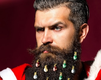 Beardaments Beard Ornaments Ugly Christmas Party Christmas Ornament Beard Baubles Christmas Decoration Beard Art Beard Bling Pack of 12
