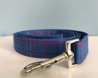 Blue and Purple Plaid Dog Leash