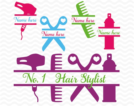 Download Hair Stylist / Hairdresser Split monogram designs SVG DXF