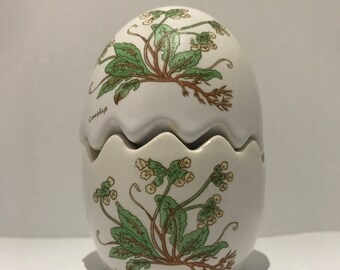 Salt and pepper from the 80s, ceramic egg. Salt and pepper shakers vintage french