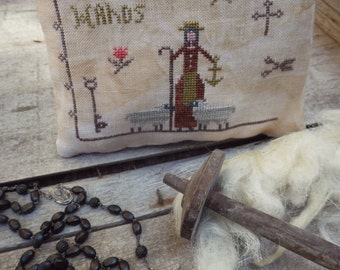 primitive cross stitch , counted stitc, X stitch "proverbs, 31-13 "