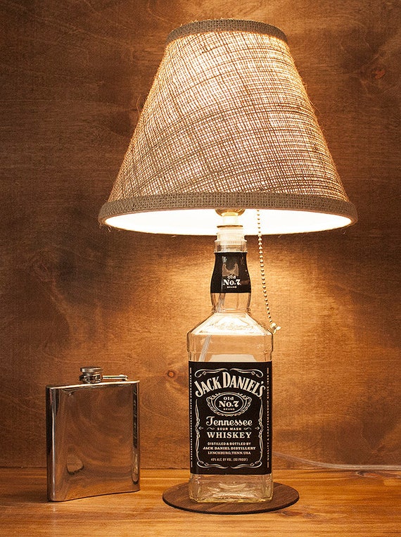 Jack Daniels Glass Whiskey Bottle Lamp Tennessee Old