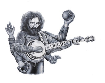 Jerry Garcia x Durga Acrylic Painting
