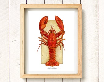 Lobster - watercolor art print 8.5x11"