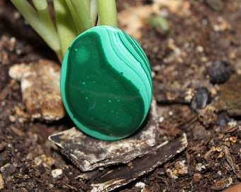 Vintage African Oval Malachite Cabochon 30X40