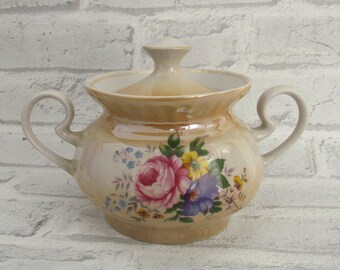Serving Odds mid century modern sugar bowl Vintage bowl Retro Kitchen Decor Serving Piece Sugar Pot stoneware 1980' Porcelain